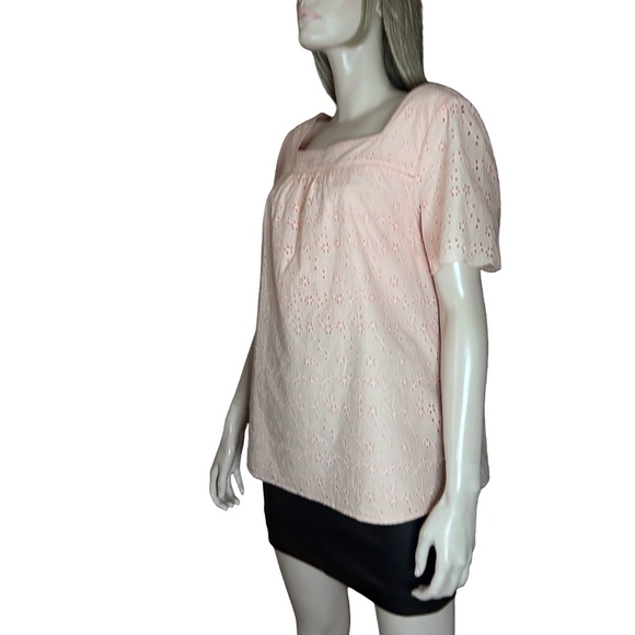 Talbots Pink Eyelet Blouse Top 100% Cotton Lined NWT - Picture 7 of 15